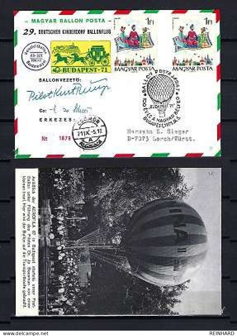 29. DEUTSCHER KINDERDORF BALLONFLUG Budapest 5. IX.1971 - Siehe Bild - Briefe U. Dokumente