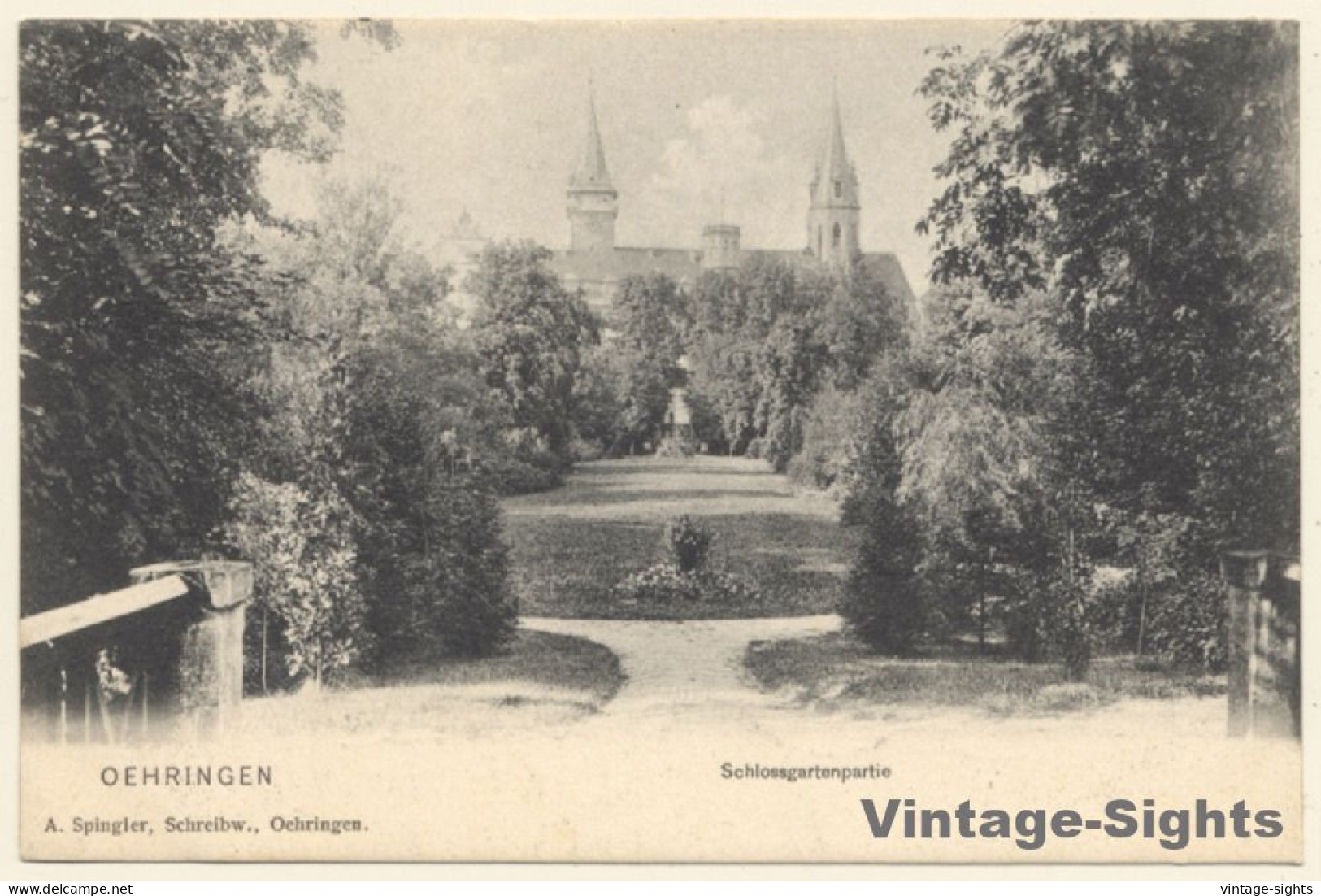 Oehringen / Germany: Schlossgartenpartie (Vintage PC 1906) - Oehringen