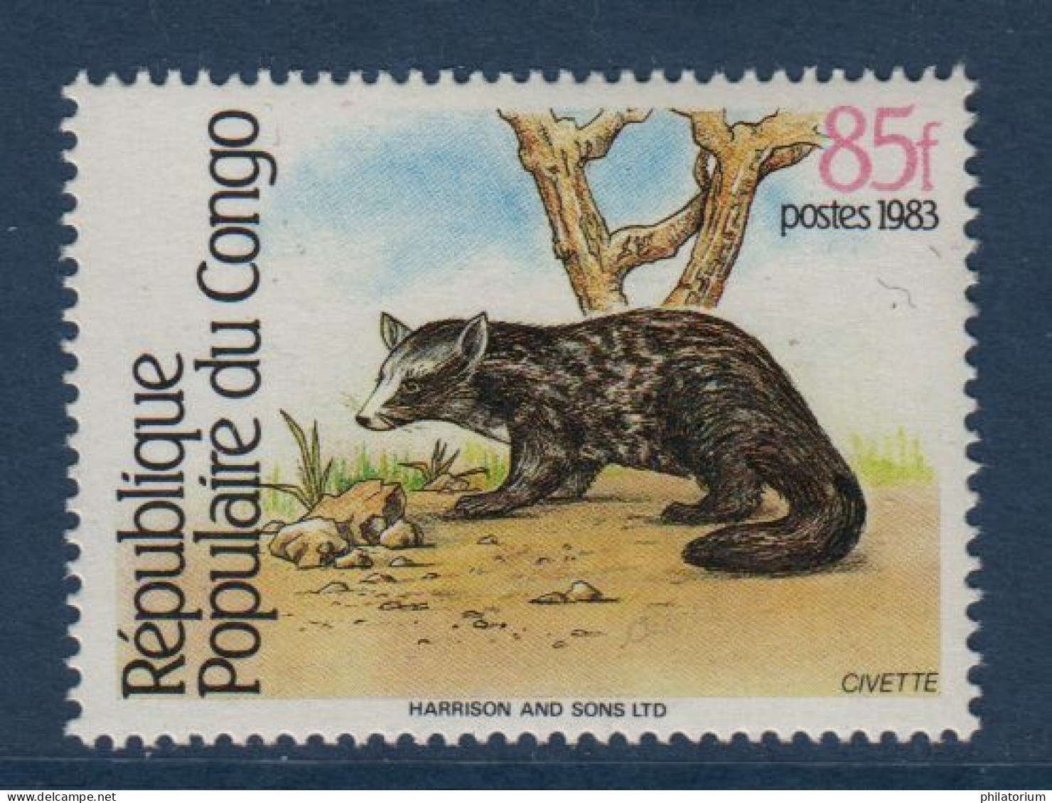 Congo, **, Yv 711C, Mi 930, SG 964, La Civette Africaine ( Civettictis Civetta), - Sonstige & Ohne Zuordnung