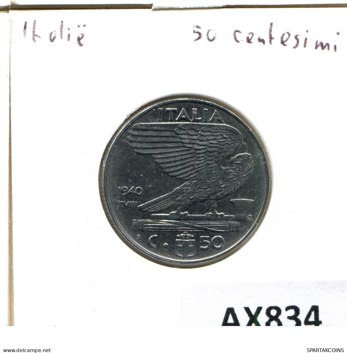 50 CENTESIMI 1940 ITALY Coin #AX834.U.A - 1900-1946 : Victor Emmanuel III & Umberto II