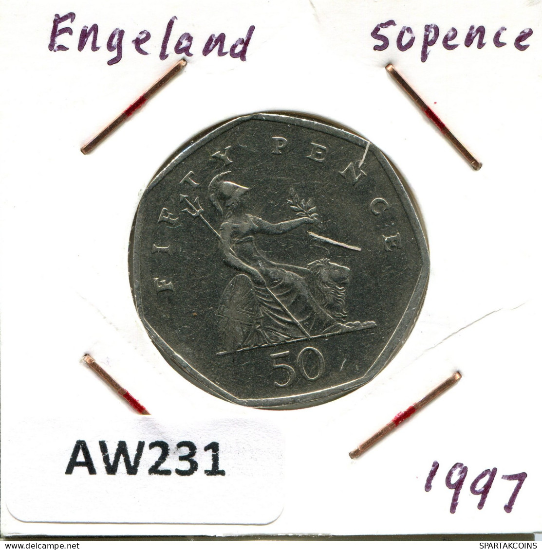 50 PENCE 1997 UK GROßBRITANNIEN GREAT BRITAIN Münze #AW231.D.A - 50 Pence