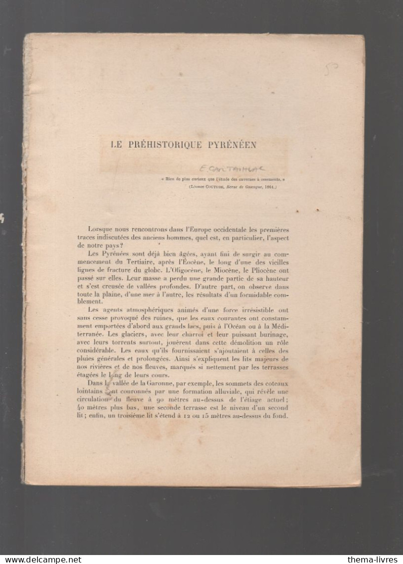 émile Carthailac : Le Préhistorique  Pyrénéen   (M6441) - Archeologie