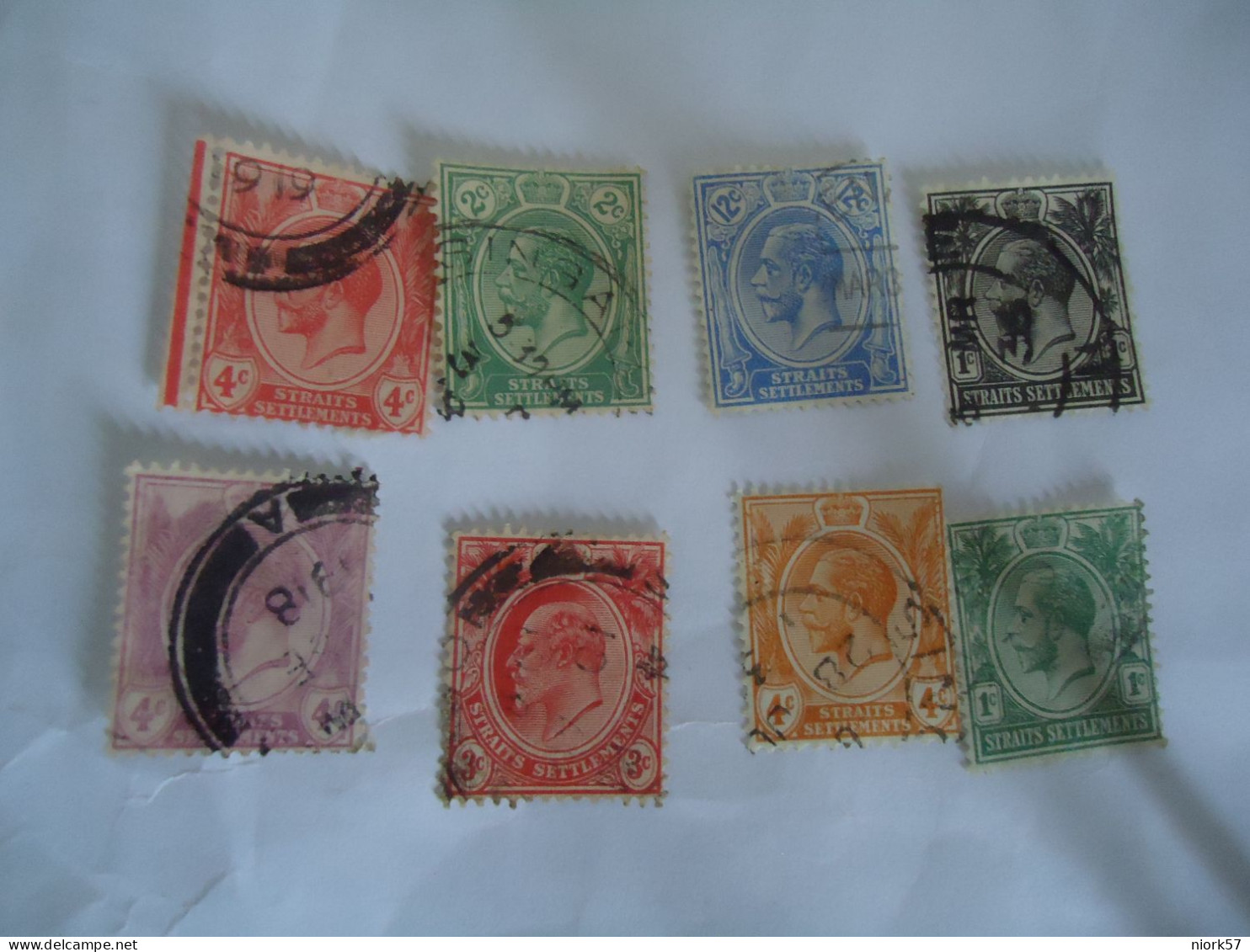 STRAITS SETTLEMENTS 8  USED STAMPS  KINGS - Straits Settlements