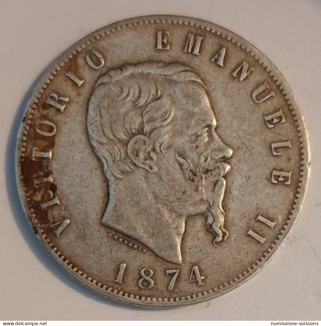 ITALIE - KM 8 - 5 LIRE 1874 M - VICTOR EMMANUEL II - 095821 - TB - 1861-1878 : Victor Emmanuel II