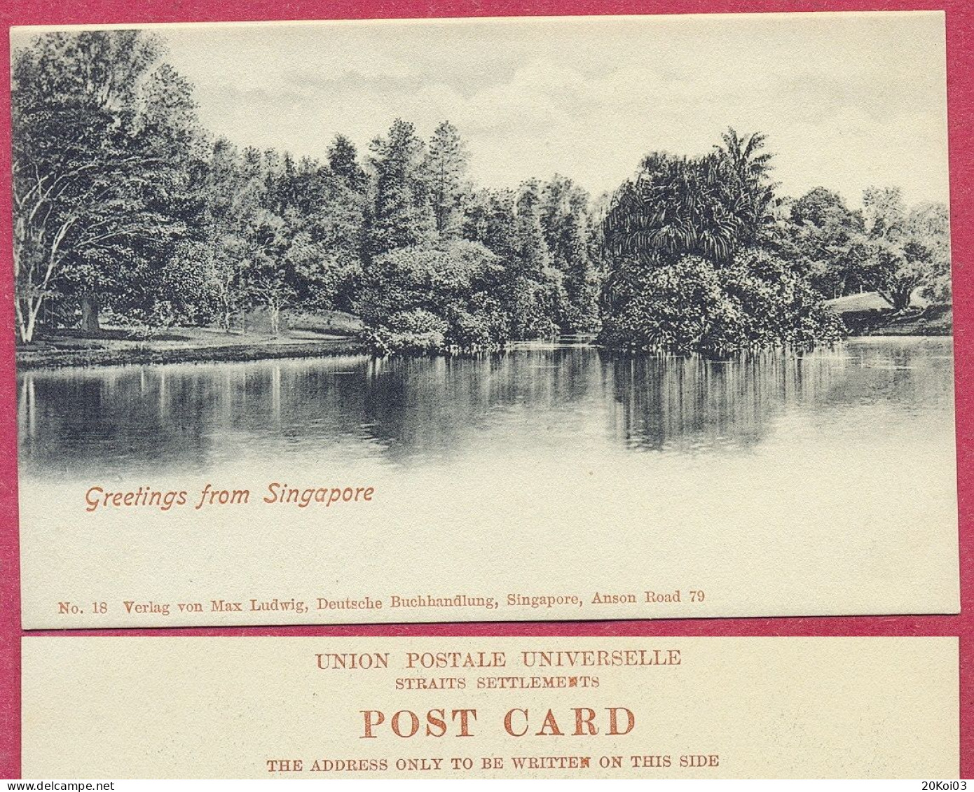 Lake Botanical, Greetings From Singapore, No 18 Verlag Von Max Ludwig_back 1885_CPA Vintage_(n°PCard573)_cpc - Singapour