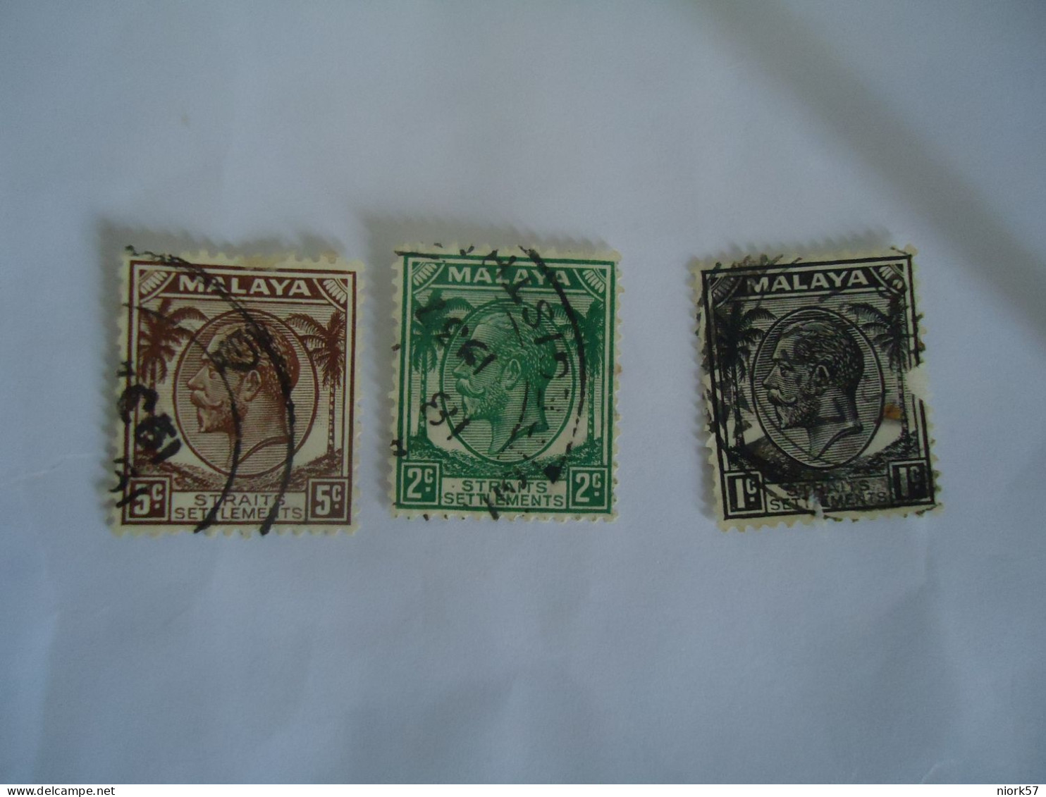 STRAITS SETTLEMENTS MALAYA    USED STAMPS  3  KINGS    WITH POSTMARK - Straits Settlements