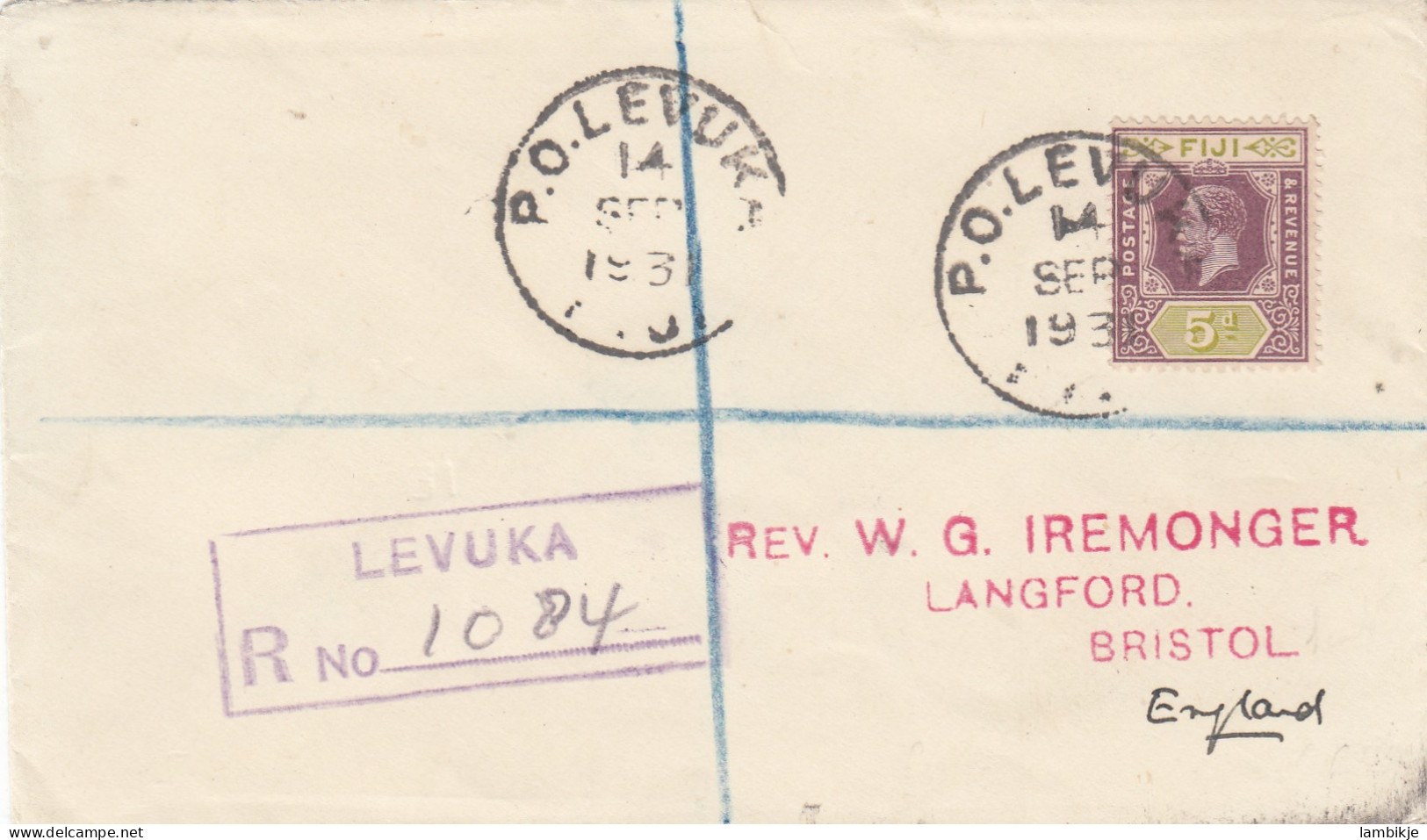 Fiji Islands R Cover 1931 - Fiji (1970-...)