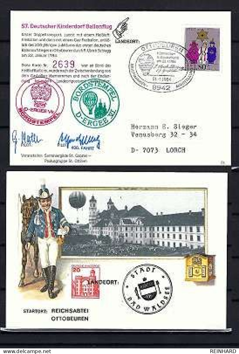 57. DEUTSCHER KINDERDORF BALLONFLUG OTTOBEUREN 21.1.1984 - Siehe Bild - Cartas & Documentos