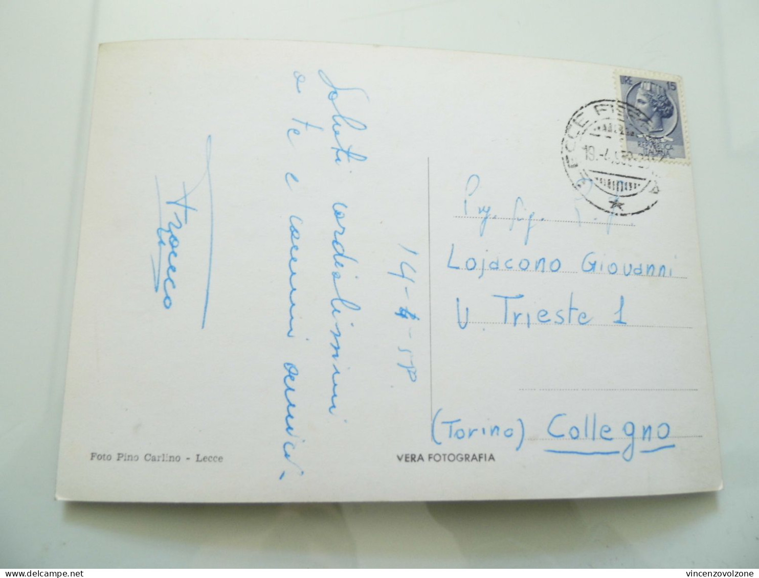 Cartolina Viaggiata "LECCE Scuola A.U.C. Caserma Trizio" Vedutine 1959 - Lecce