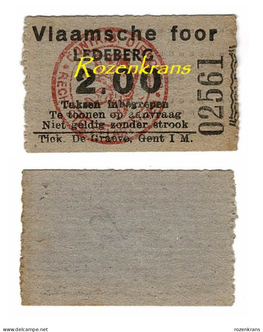 Ticket Toegangskaart Carte D'entrée Vlaamsche Foor Ledeberg Kermis Foire Fête Foraine - Tickets - Vouchers
