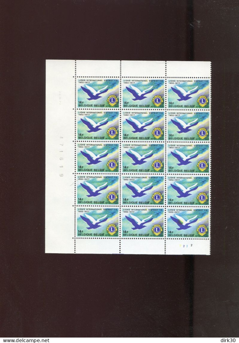 Belgie 1849 1849-V Lions International Bird 'gele Vleugel' In Blok Van 15 Plaatnummer 2 MNH - 1961-1990