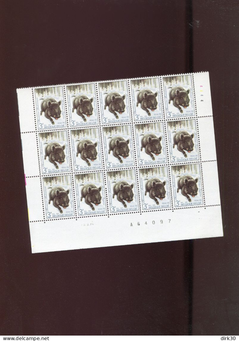 Belgie 1733 1733-V Boar Varieteit Z.20 In Blok Van 15 Plaatnummer 2 MNH OCB +4€ - 1961-1990