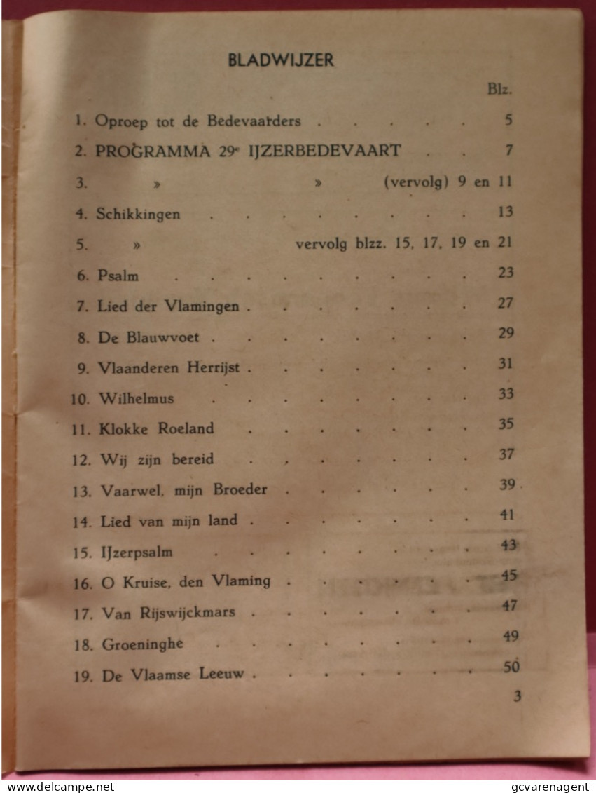 PROGRAMMA XXXIXe IJZERBEDEVAART  19 AUG 1956 -  GOEDE STAAT - 50 BLZ - 17.5 X 13.5 Cm    ZIE AFBEELDINGEN - Geschichte