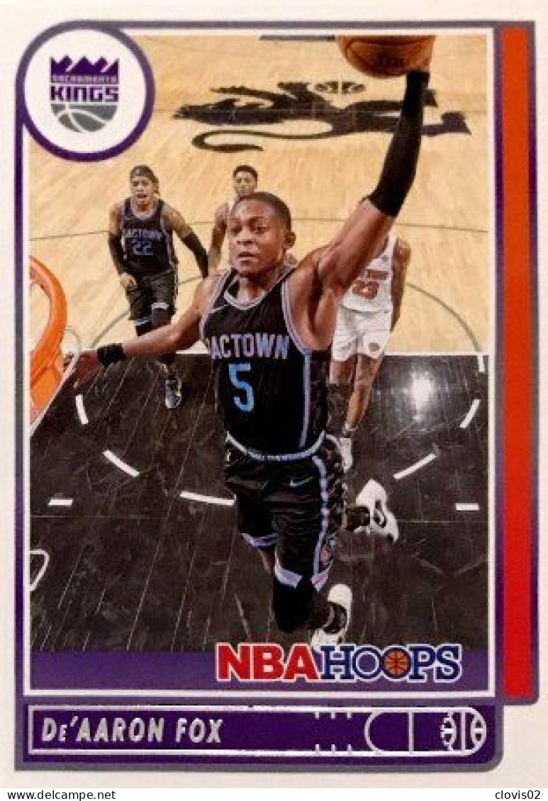 88 De'Aaron Fox - Sacramento Kings - Carte Panini NBA Hoops Base Cards 2021-22 - Autres & Non Classés