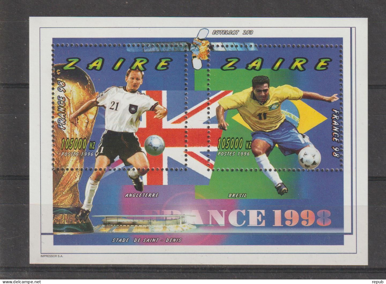 Zaire 1996 Football France 98 BF 53 ** MNH - Ongebruikt