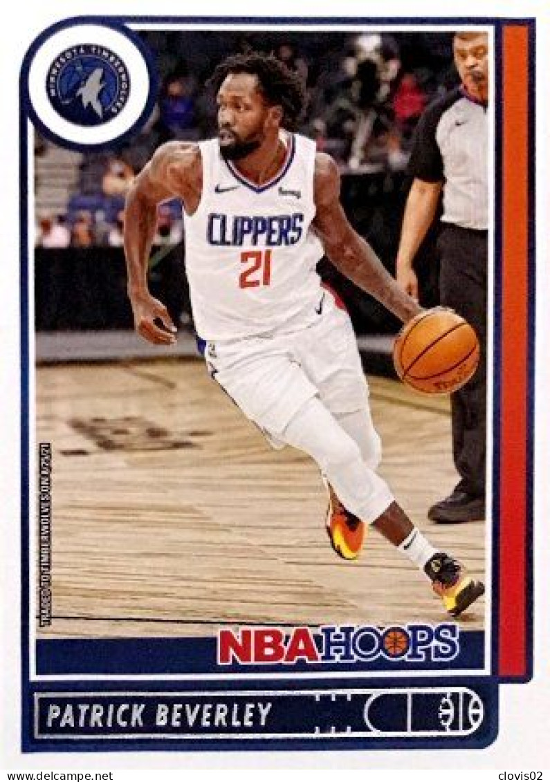 126 Patrick Beverley - Minnesota Timberwolves - Carte Panini NBA Hoops Base Cards 2021-22 - Autres & Non Classés