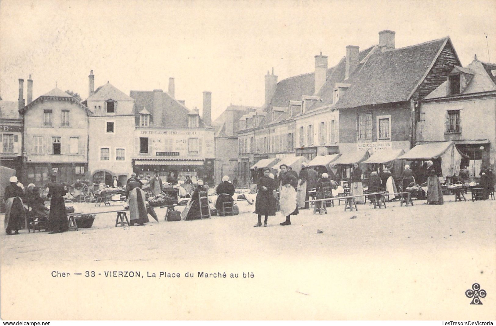FRANCE - Vierzon - La Place Du Marché Au Blé - Animé - Carte Postale Ancienne - Vierzon
