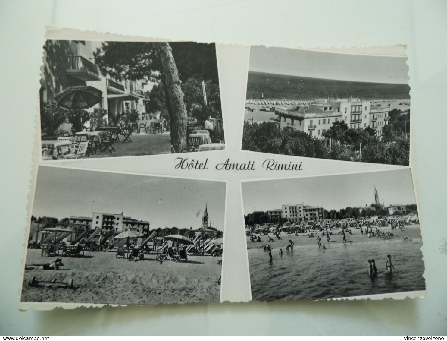 Cartolina Viaggiata "HOTEL AMATI RIMINI" Vedutine 1956 - Hotel's & Restaurants