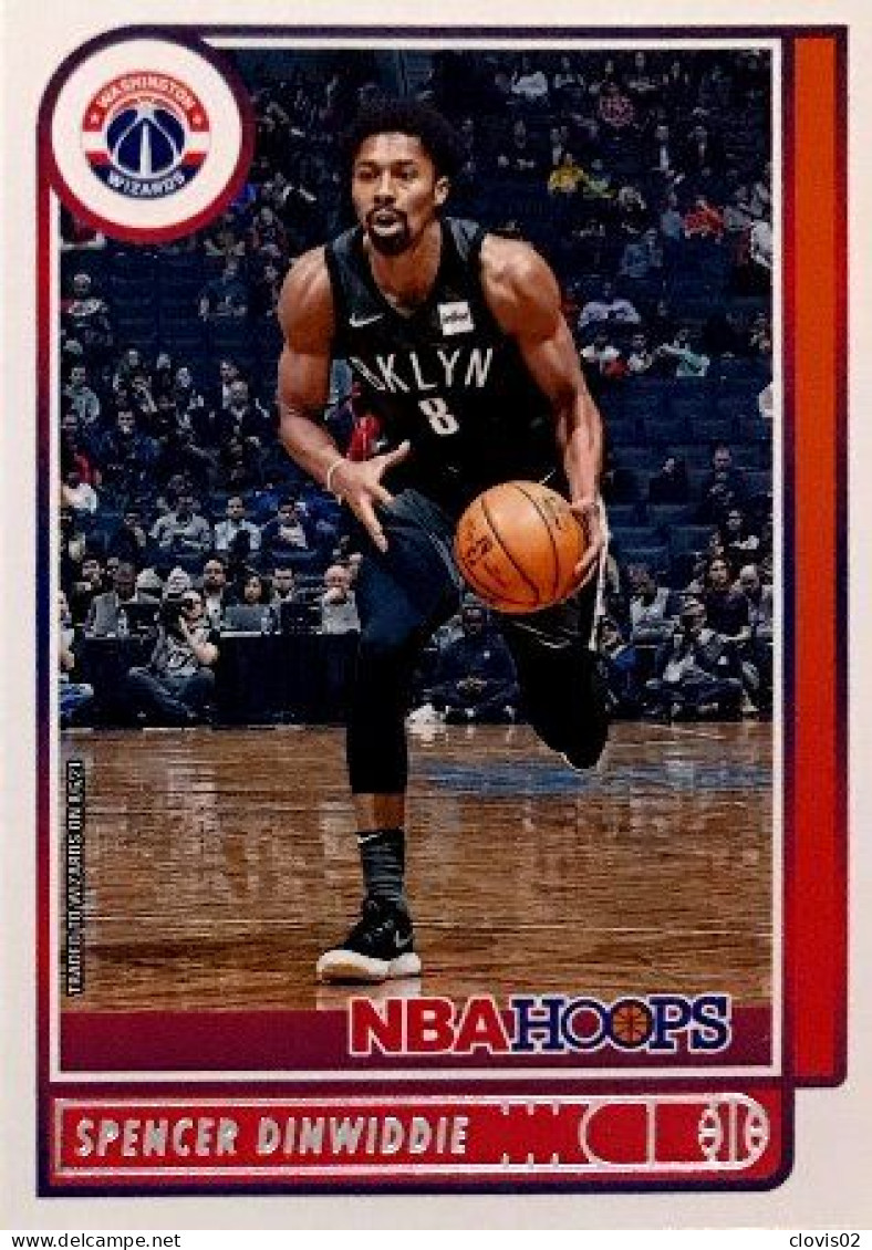 200 Spencer Dinwiddie - Washington Wizards - Carte Panini NBA Hoops Base Cards 2021-22 - Andere & Zonder Classificatie