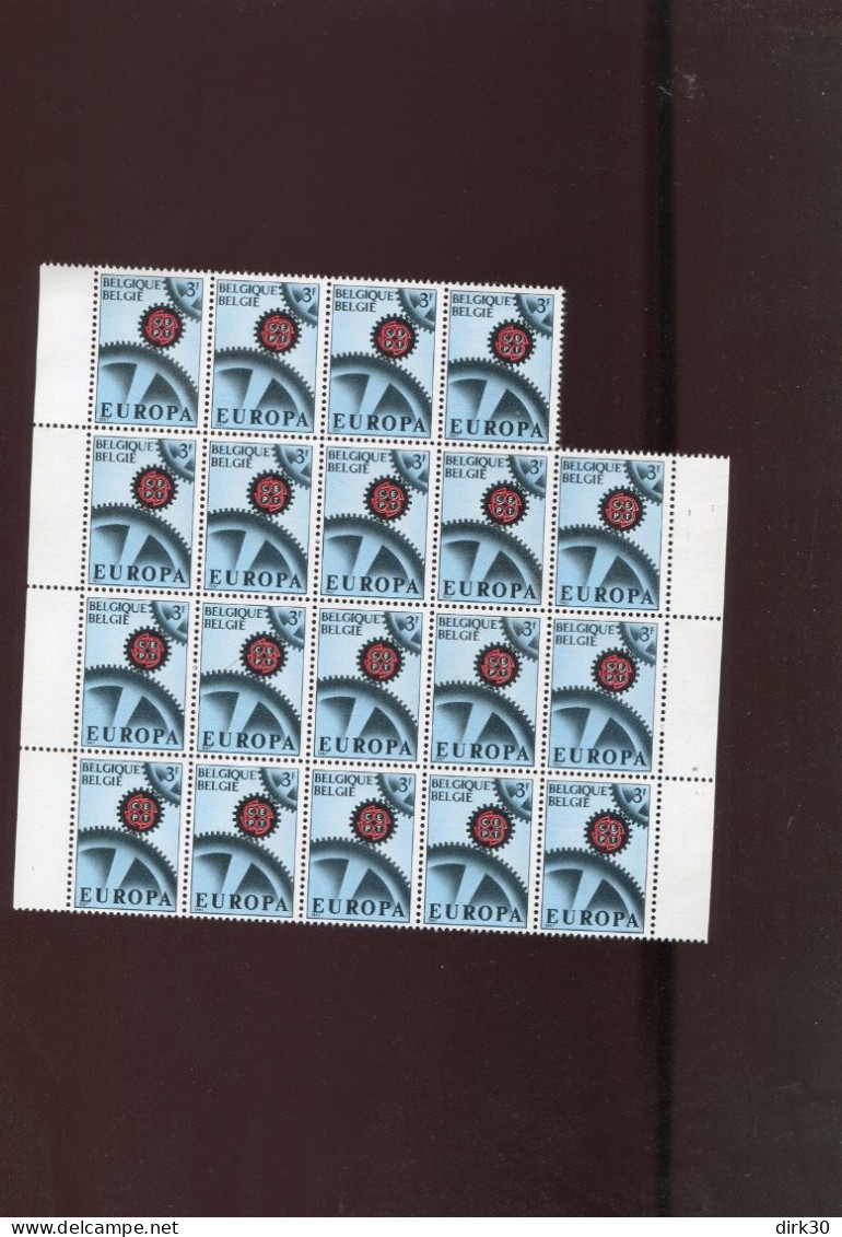 Belgie 1415 1415-V1 1415-V2 CEPT 2x Varieteit In Blok Van 19 Plaatnummer 1 MNH Ocb 16€ - 1961-1990