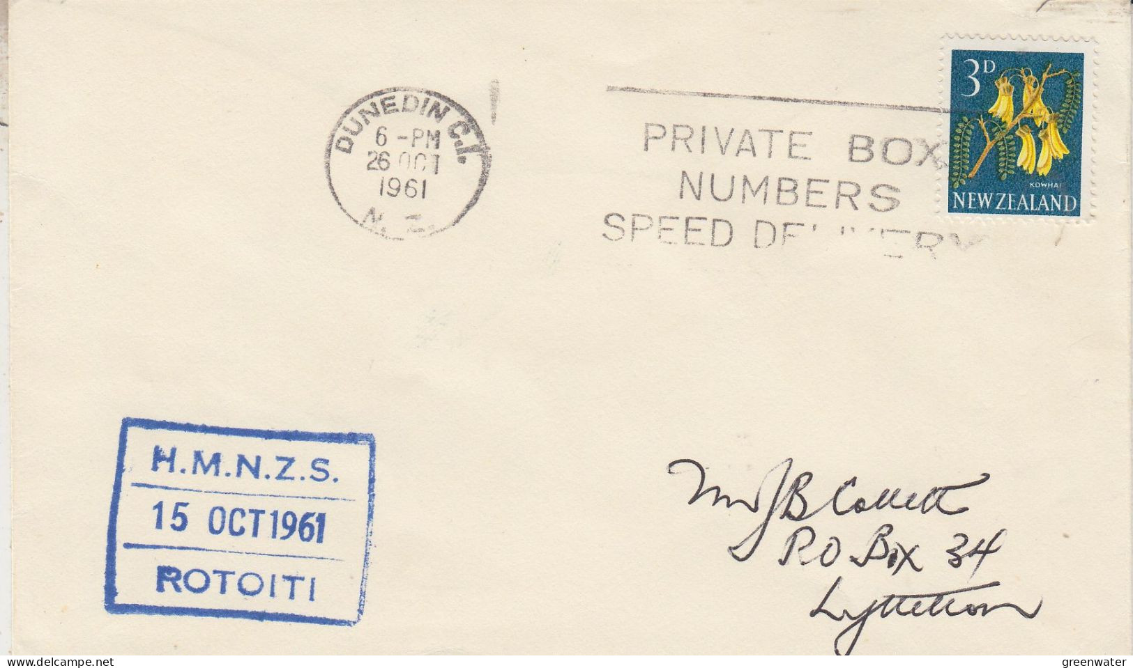 New Zealand HMNZS Rotoiti Ca Dunedin 26 OCT 1961(SR206) - Polar Ships & Icebreakers