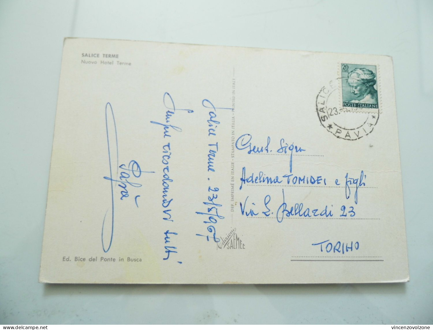 Cartolina Viaggiata "SALICE TERME Nuovo Hotel Terme" 1967 - Hotel's & Restaurants