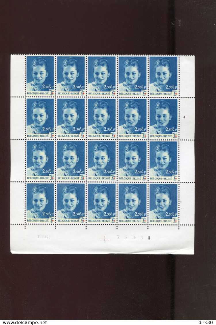 Belgie 1265 1265-V5 1265-V6 Varieteit Z.11  & Z.20 In Blok Van 20 Plaatnummer 3 MNH Ocb 25€ - 1961-1990