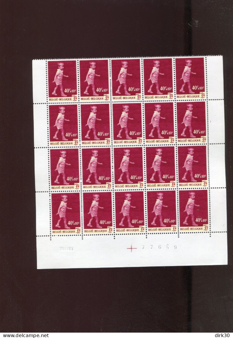 Belgie 1262 1265-V2 Varieteit Z.17 In Blok Van 20 Plaatnummer 1 MNH Ocb 12.50€ - 1961-1990