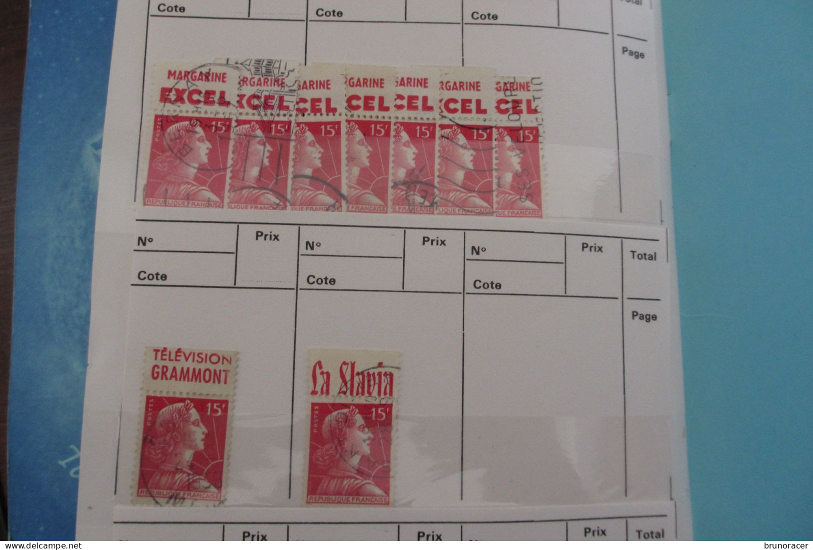 LOT DE 926 TIMBRES AVEC PUB ISSUS DE CARNETS OBLITERES DANS DEUX CARNTS A CHOIX VOIR SCANS