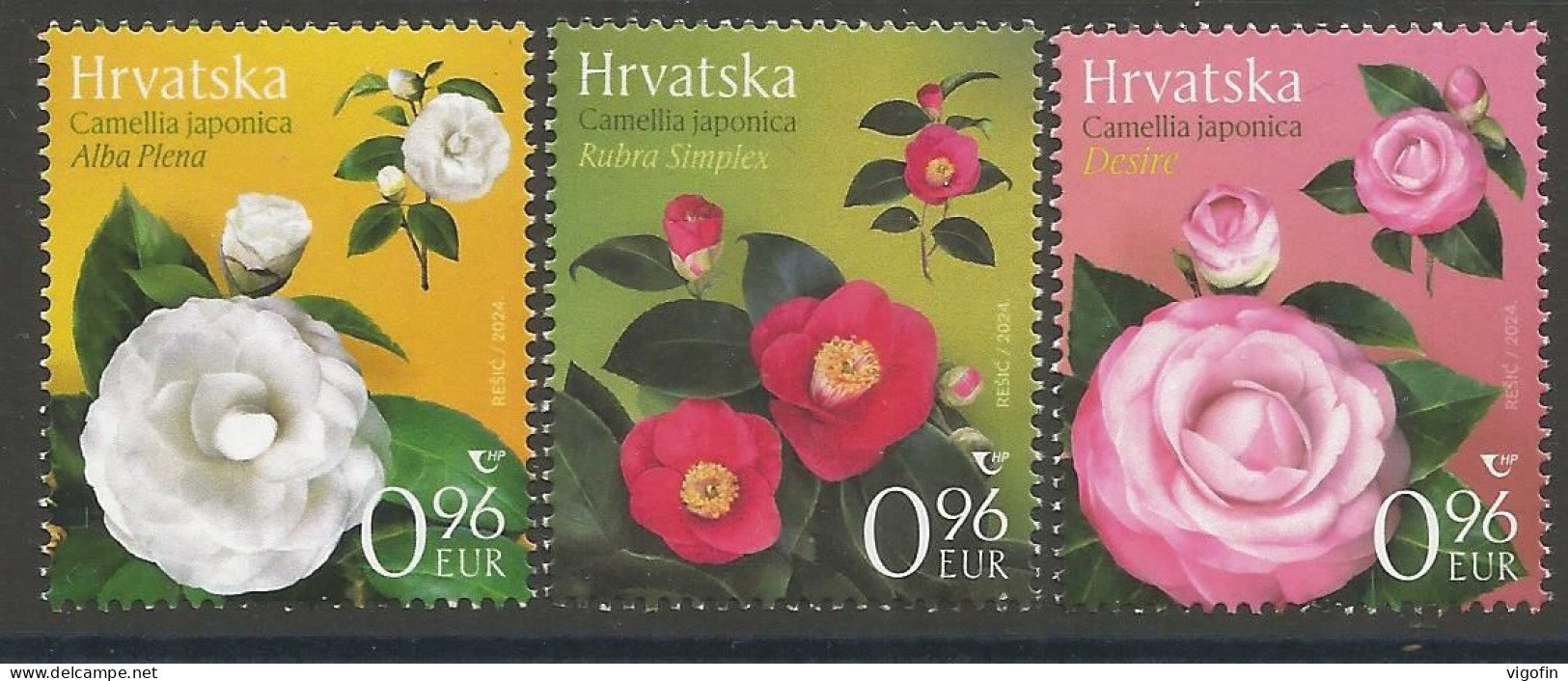 HR 2024-1656-8 FLOWERS, HRVATSKA CROATIA, 3v, MNH - Croatie