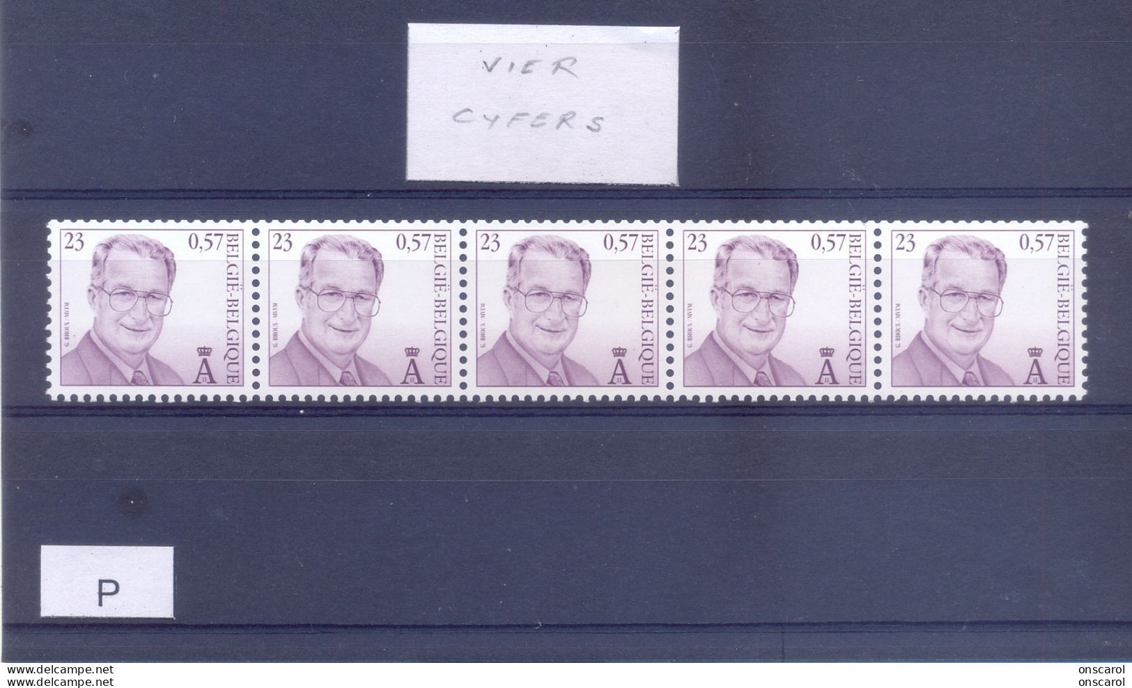 R102a Strook Van 5 Met 4 Cijfers 60 Côte Postgaaf ** MNH PRACHTIG - Coil Stamps