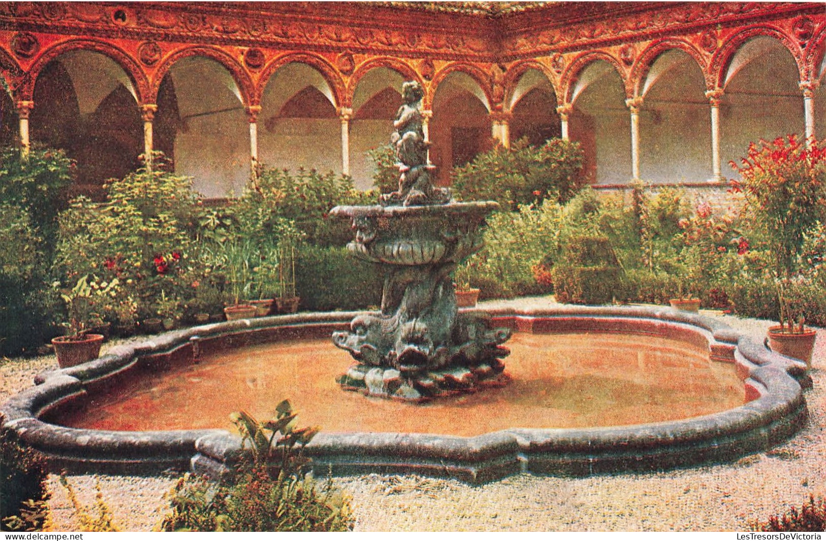 ITALIE - Certosa Di Pavia - Entrata Del Chiostro Piccolo - Vue Sur Une Statue - Carte Postale Ancienne - Pavia