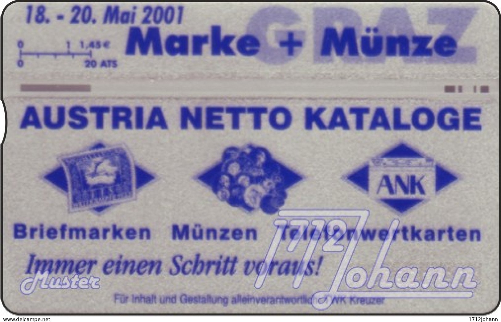 TWK Österreich Privat: "Marke+Münze Graz '01 - Violett" Gebr. - Autriche