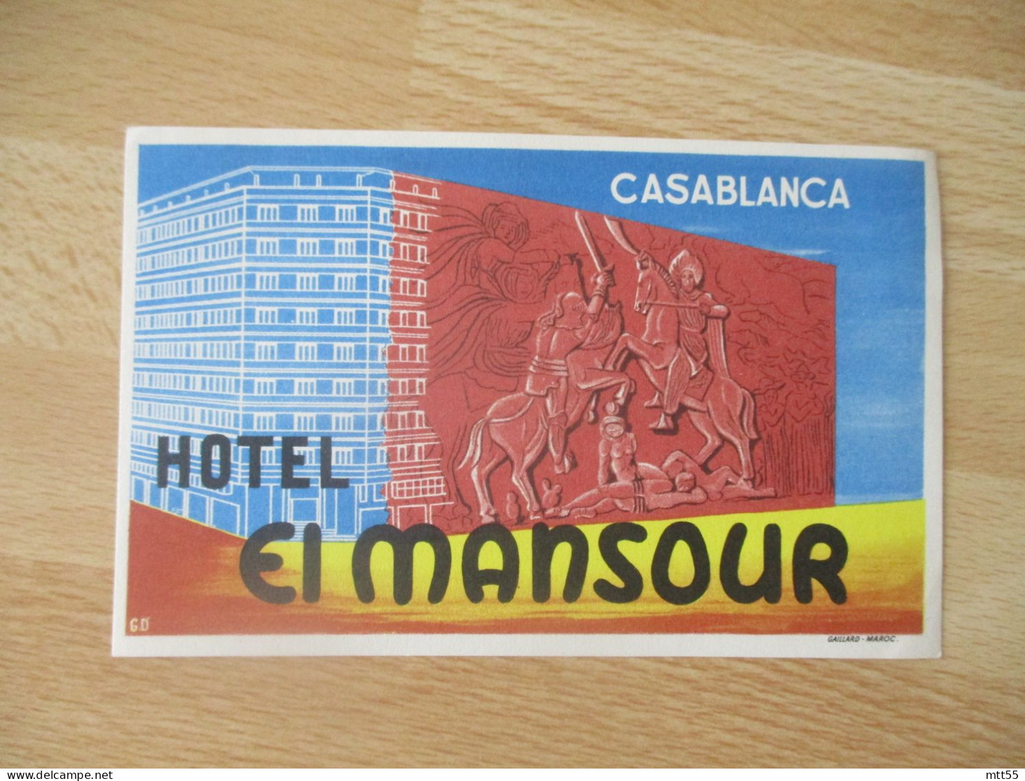 CASABLANCA MAROC JOTEL EL MANSOUR  ETIQUETTE HOTEL - Hotel Labels