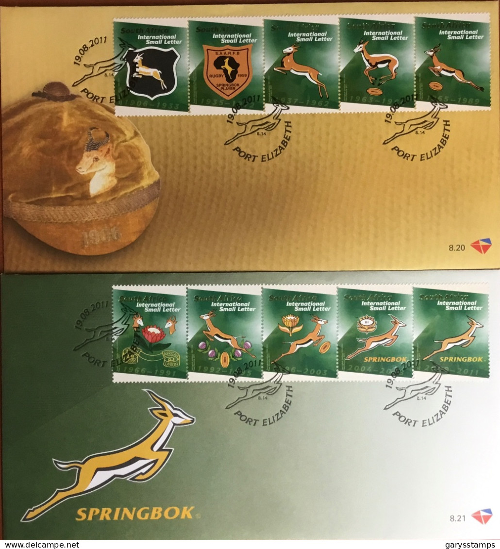 South Africa 2011 Springboks Rugby FDC Cover Set - FDC