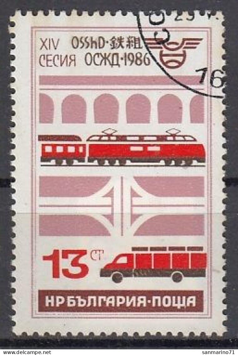 BULGARIA 3471,used,falc Hinged,trains - Gebraucht