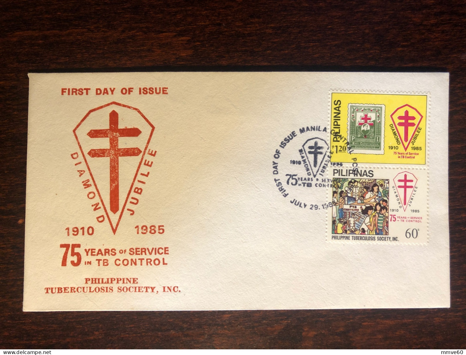 PHILIPPINES FDC COVER 1985 YEAR TUBERCULOSIS TB HEALTH MEDICINE STAMPS - Philippinen