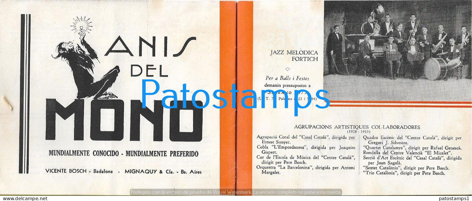 225832 ARGENTINA BUENOS AIRES ALVEAR PALACE HOTEL CATALAN TIME FIESTA V ANIVERSARIO AÑO 1933 PUBLICITY NO POSTCARD - Argentine