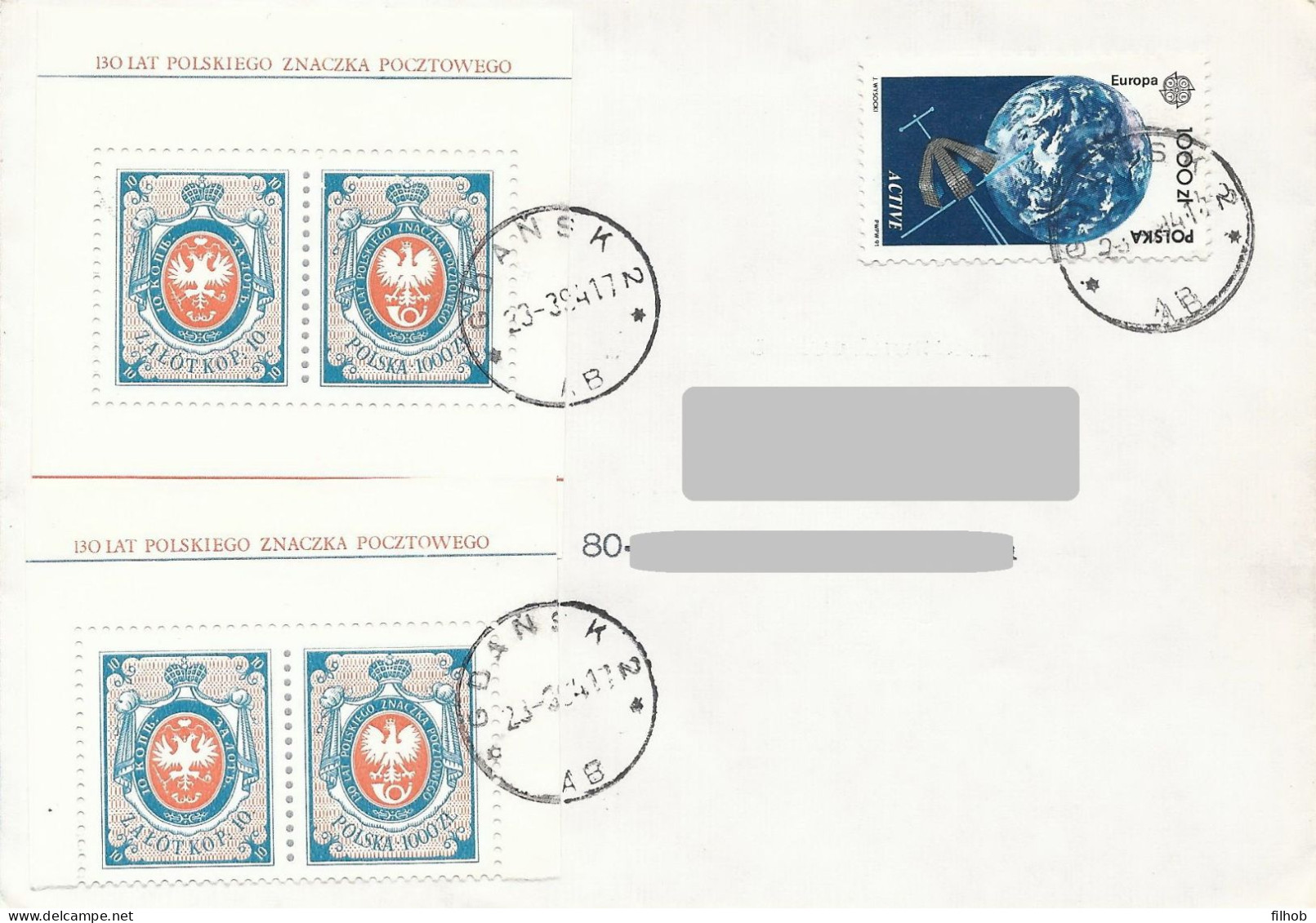 Poland Stamps Used (B205): Block 96 130 Years Stamps (postal Circulation Gdansk) - Blocs & Feuillets