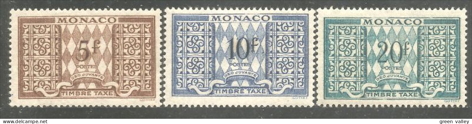 630 Monaco Taxe 1946 5f 10f 20f MH * Neuf (MON-439) - Impuesto