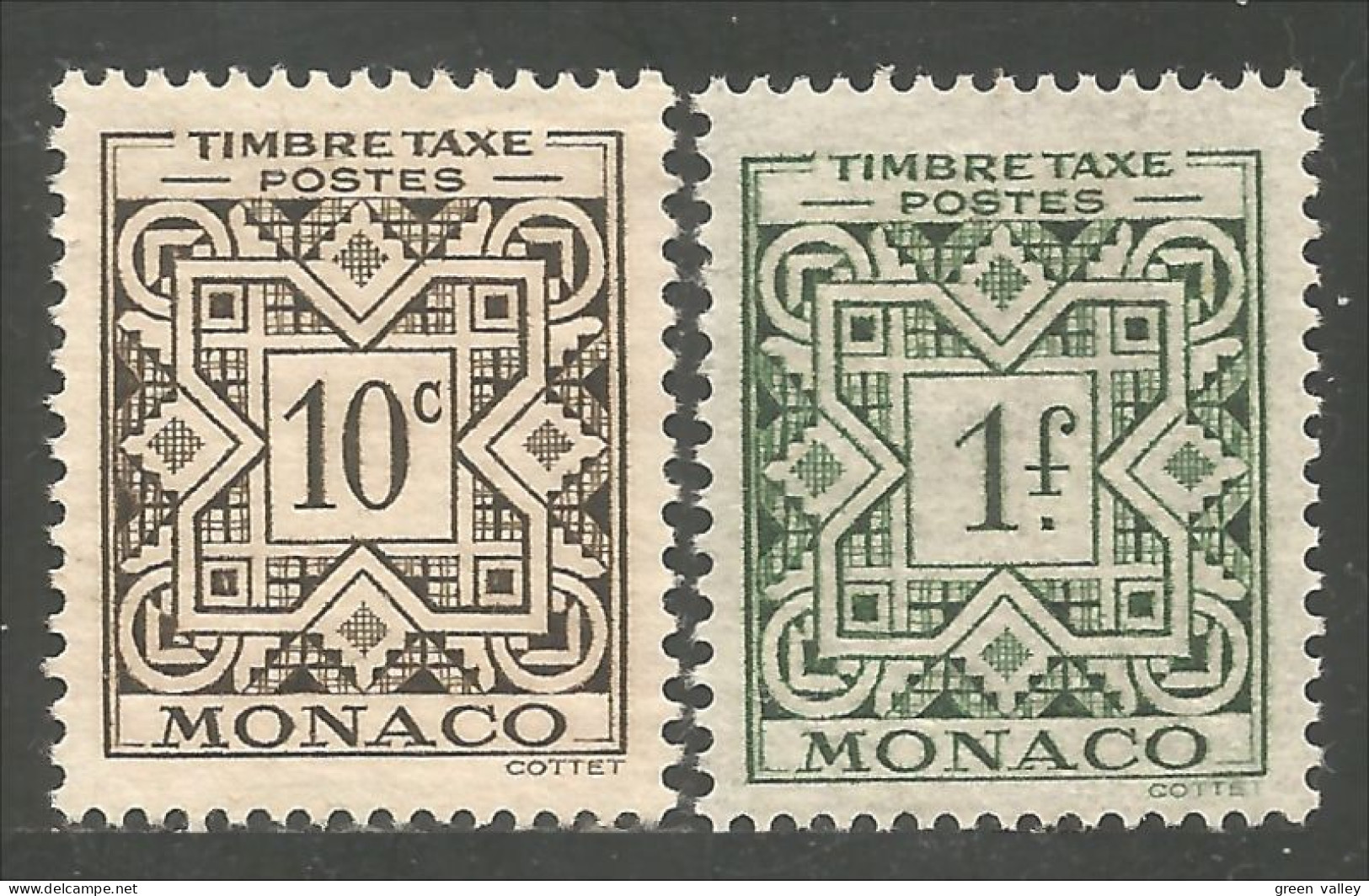 630 Monaco Taxe 1946 10c 1 Franc MH * Neuf (MON-438) - Portomarken