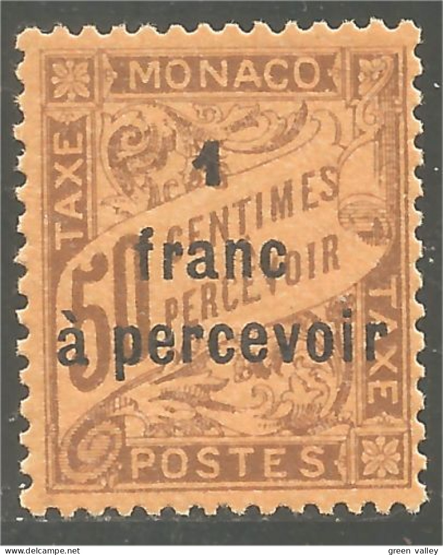 630 Monaco Taxe Surcharge 1925 MH * Neuf (MON-435) - Taxe