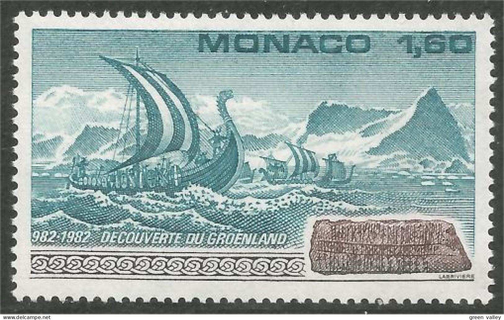 630 Monaco Viking Runes Voilier Sailing Ship Bote Barco Schiff MNH ** Neuf SC (MON-403a) - Ungebraucht