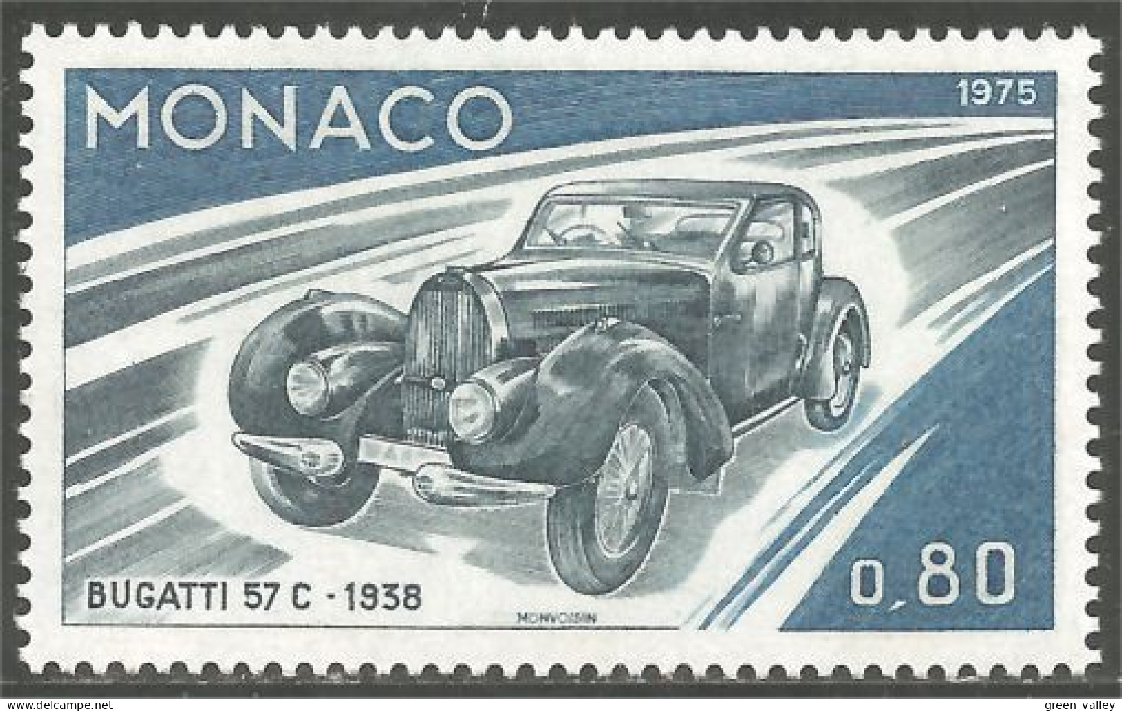 630 Monaco Bugatti 1938 Automobiles Cars Voitures MNH ** Neuf SC (MON-383c) - Auto's