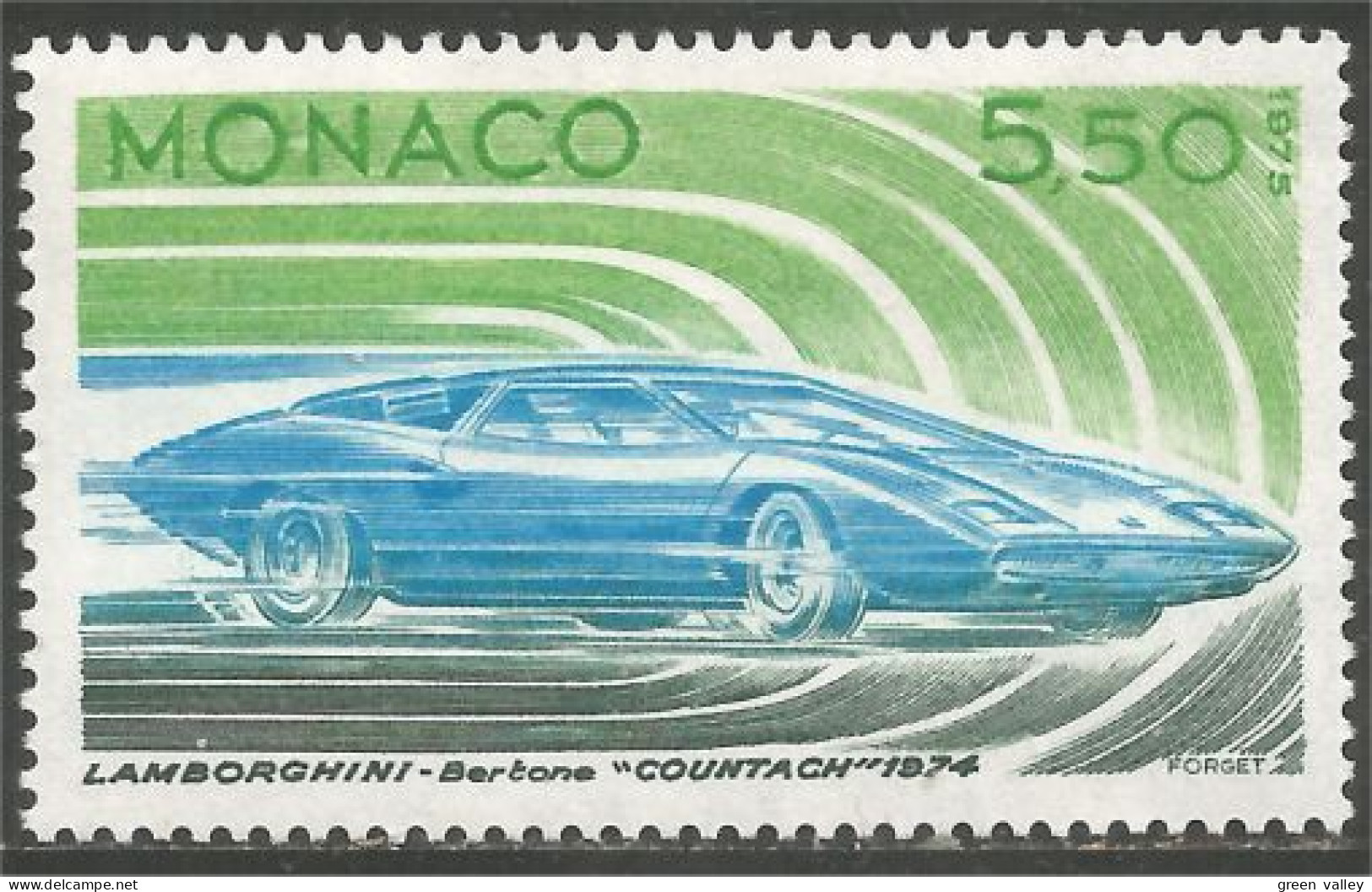 630 Monaco Lamborghini 1974 Countach Cote 20 Euros Automobiles Cars Voitures MNH ** Neuf SC (MON-382c) - Automobile
