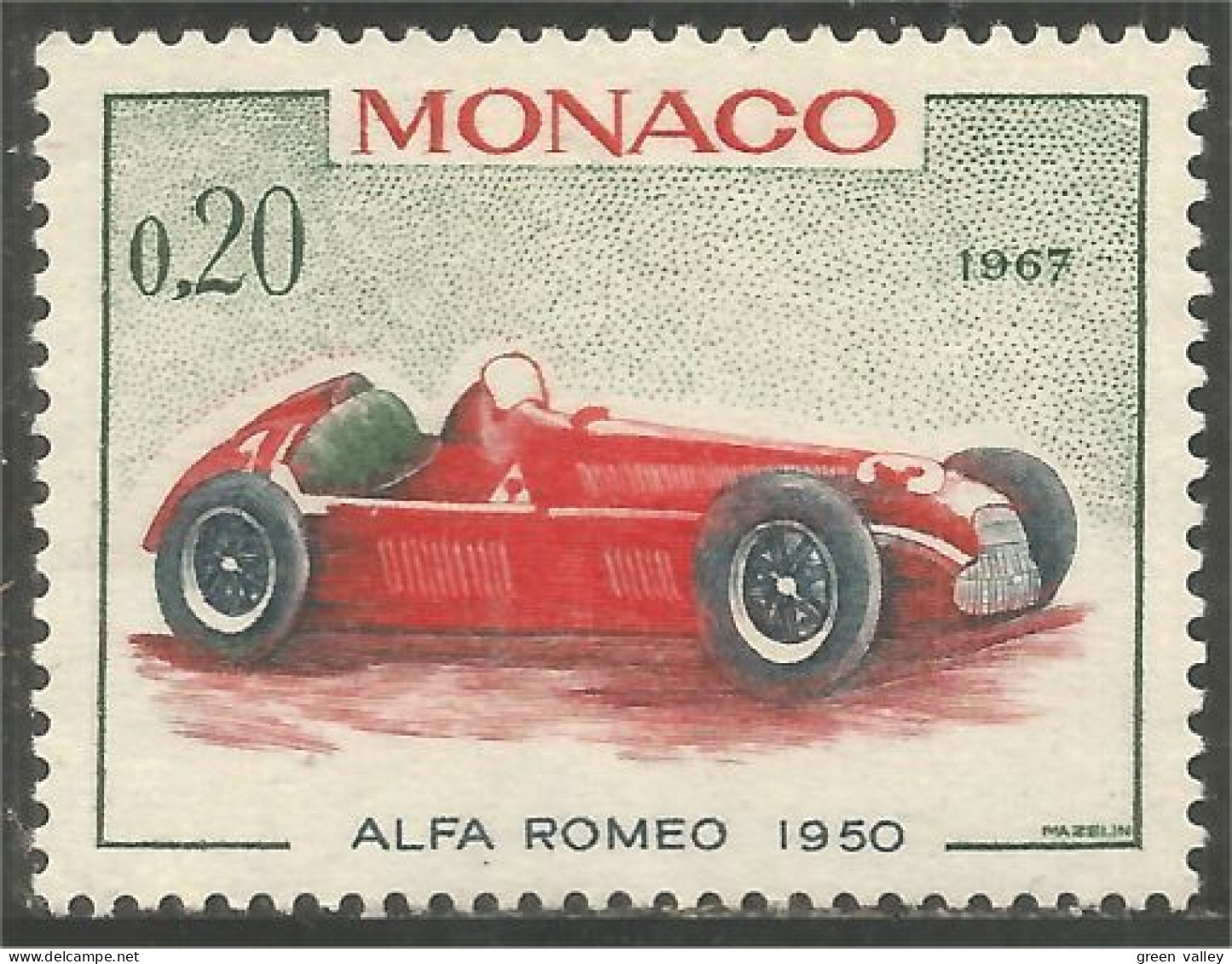 630 Monaco Alfa Romeo 1950 Formule Un 1 Grand Prix Automobiles Cars Voitures MNH ** Neuf SC (MON-376b) - Auto's