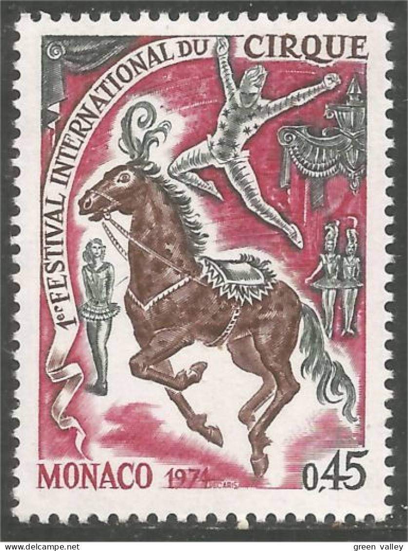 630 Monaco Cirque Circus Cheval Horse Pferd Caballo Cavallo MNH ** Neuf SC (MON-363a) - Cirque