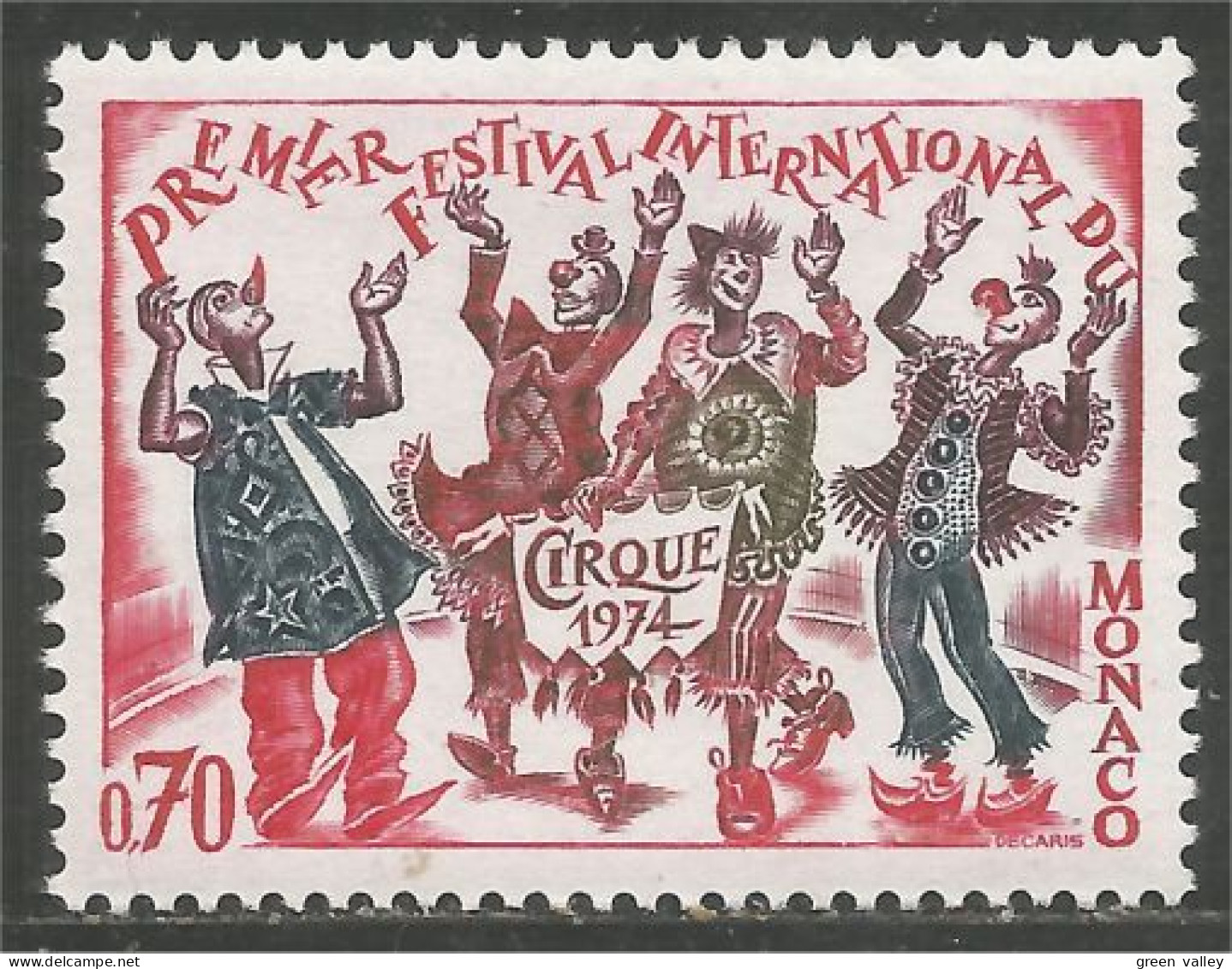 630 Monaco Cirque Circus Clowns Musiciens Musician Music MNH ** Neuf SC (MON-364a) - Circo