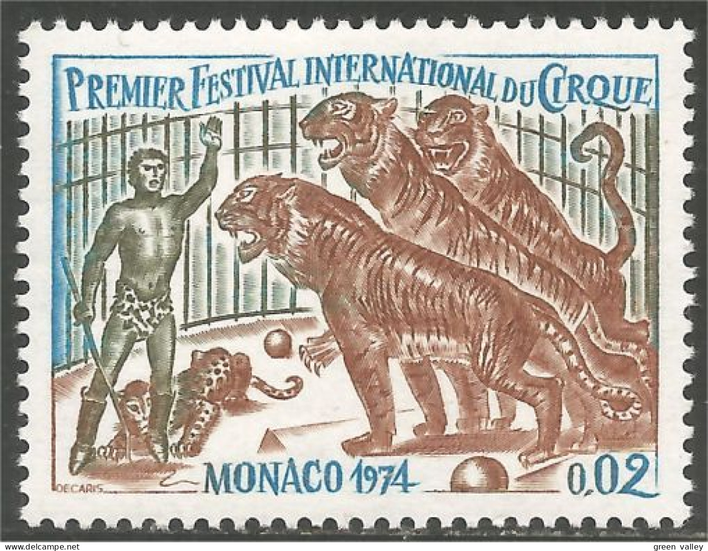 630 Monaco Cirque Circus Dompteur Tigre Tiger Tigger MNH ** Neuf SC (MON-360a) - Circus