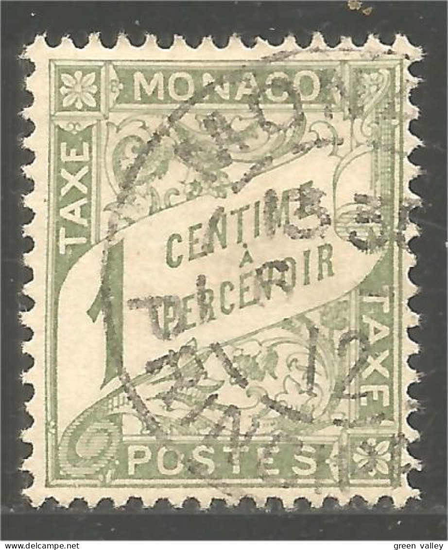 630 Monaco 1905 Yv 1 Taxe Postage Due 1c Olive (MON-335) - Taxe